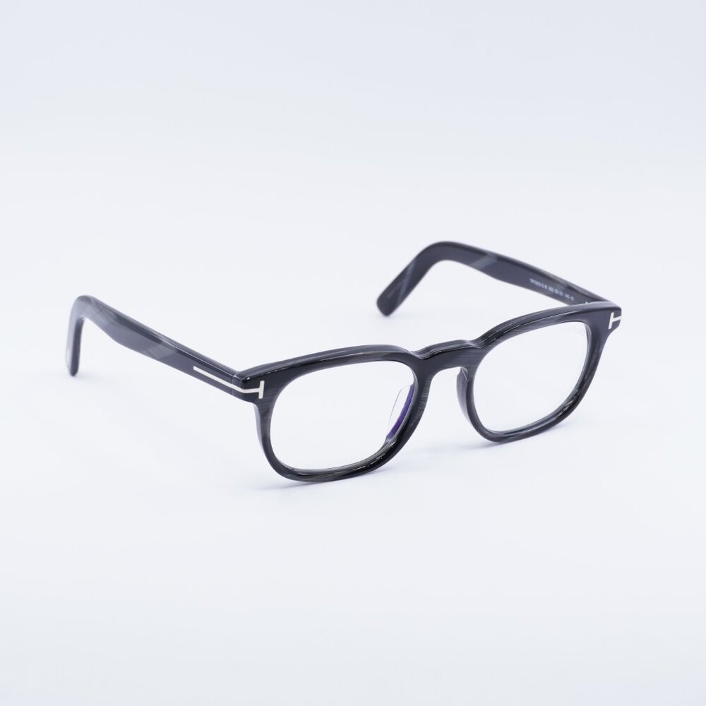 Tom Ford FT5930-D-B 063 Eyeglasses Black Horn 52mm Rectangle Frame